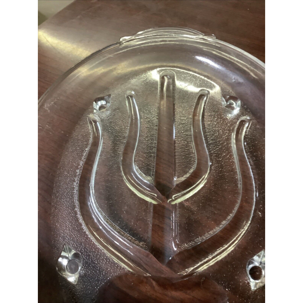 GlasBake #380 Tree & Well 9" x 13" Clear Glass Serving Platter for Meat, Poultry - Picture 4 of 7